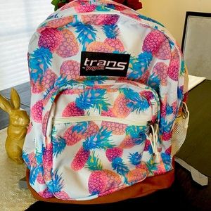 Trans by JanSport  Supercool Backpack- Pastel Pineapples White